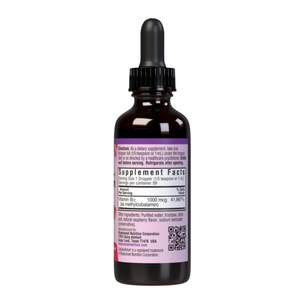 Bluebonnet suplemento líquido vitamina b12 salud nerviosa vegano