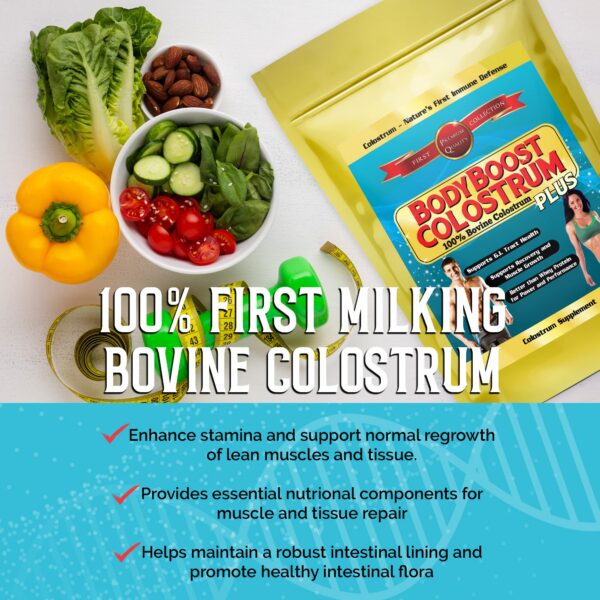 Etiqueta BodyBoost calostro polvo 100% bovino