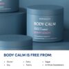Detalle etiqueta ingredientes Body Calm