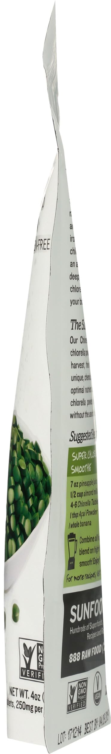 Bolsa cerrada tabletas clorella Sunfood