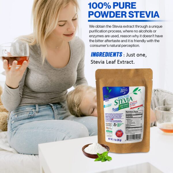 Bolsa con extracto natural de hoja de stevia