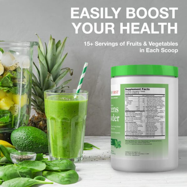 Bolsa grande polvo Greens First con ingredientes naturales