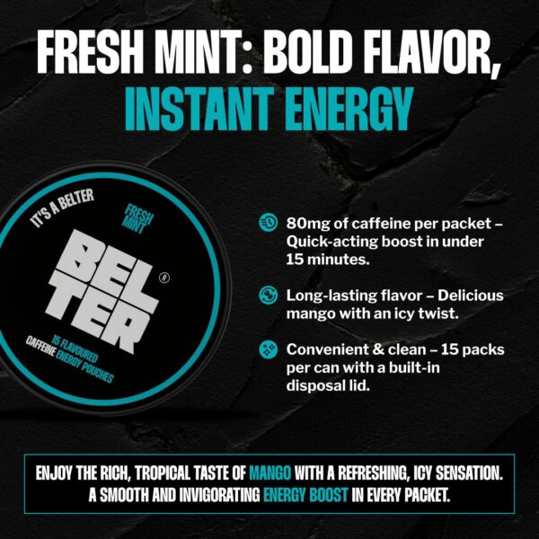 Bolsitas cafeína rápida BELTER menta fresca para deporte