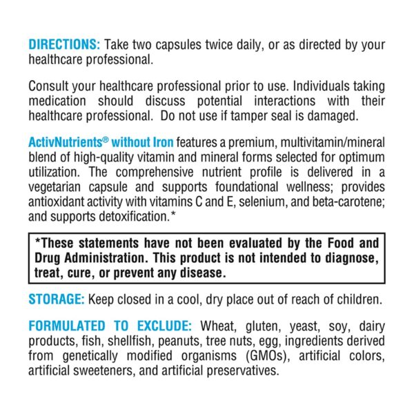 Botella de ActivNutrients Multivitamínico