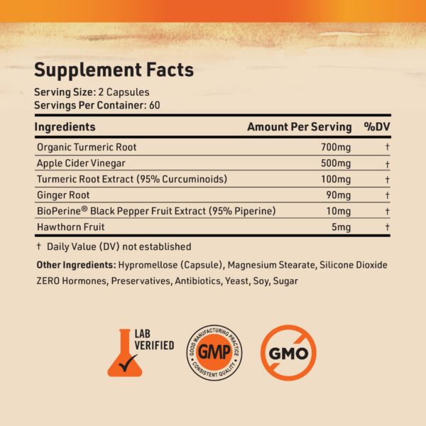 Botella y caja Nature's Base cúrcuma jengibre 120 cápsulas