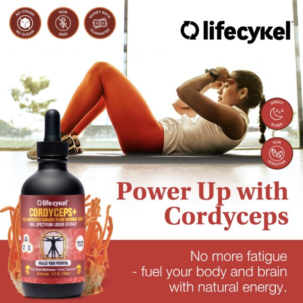 Botella y caja suplemento Cordyceps Lifecykel