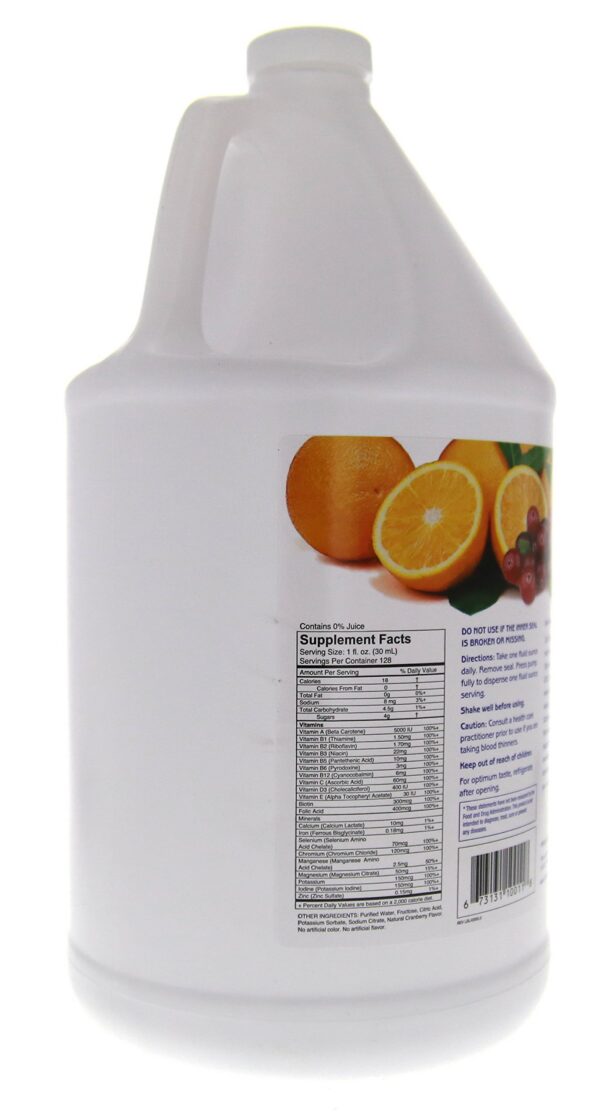 Version 1.0.0 Botella y etiqueta suplemento energía 1 galón boost cítrico