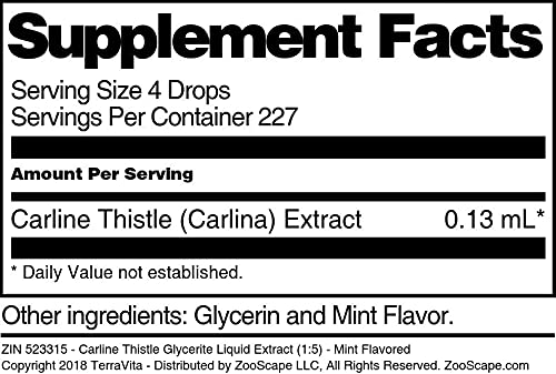 Botella de extracto liquido Cardo Carline sabor menta 1 oz