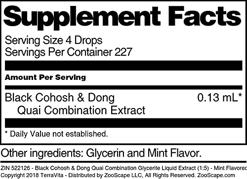 Botella extracto líquido Cohosh Negro y Dong Quai TerraVita