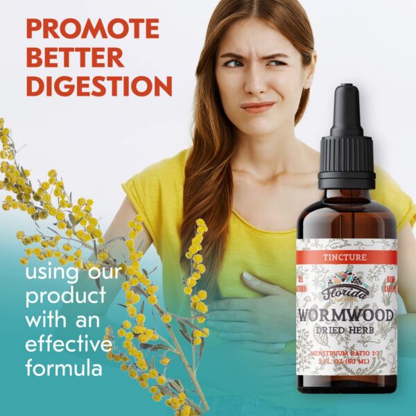 Botella con extracto orgánico de ajenjo para detox