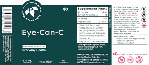 Botella de Eye-Can-C Mountain Meadow Herbs para soporte para ojos