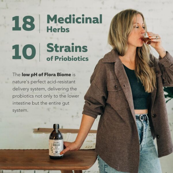 Botella Flora Biome cultivo vivo que mejora salud intestinal general