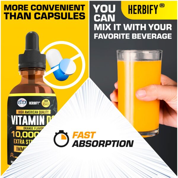 Botella gotas vitamina D3 HERBIFY 10,000 UI