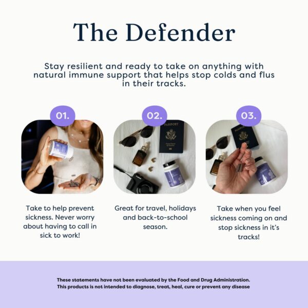 Botella de GutPersonal The Defender para soporte diario del sistema inmunológico