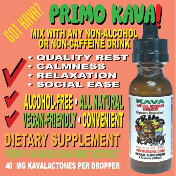 Botella PRIMO KAVA kava extracto natural Fiji para relajación