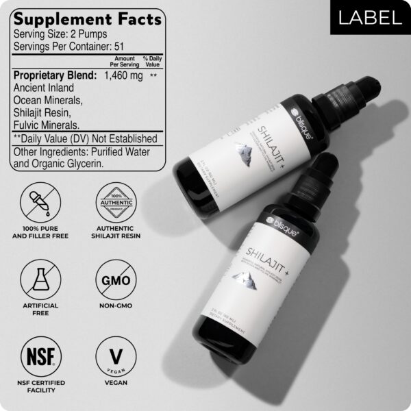 Version 1.0.0 Botella producto orgánico Shilajit Himalaya Blisque 2 oz