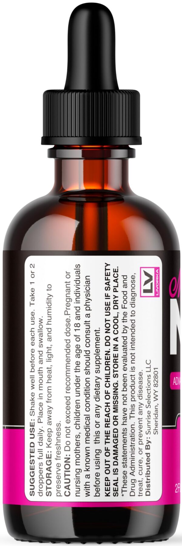 Botellas alineadas de gotas MounjaNix para 3 meses