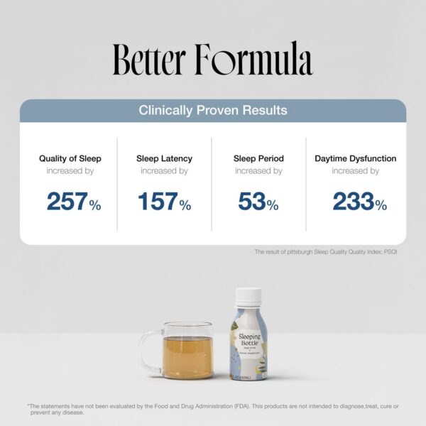 Version 1.0.0 Sleeping Bottle bebida natural para sueño reparador sabor cereza