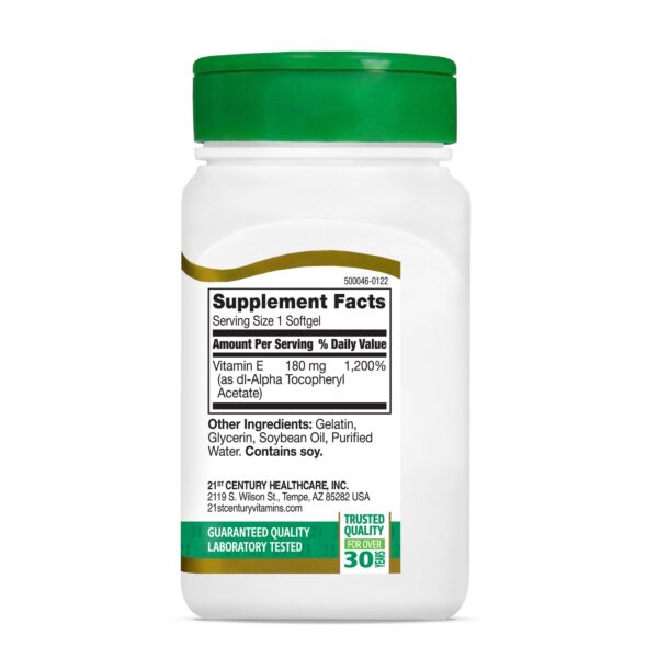 Botellas suplementarias vitamina e 400 ui 21st century paquete 2