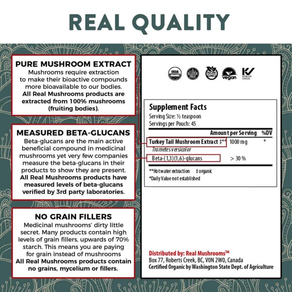 Botellas de suplementos Real Mushrooms RealBoost y Melena de León