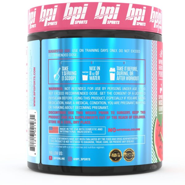 Frase y empaque del frasco de creatina BPI