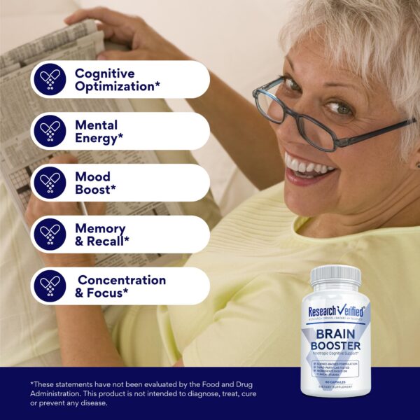 Frasco y etiqueta Brain Booster