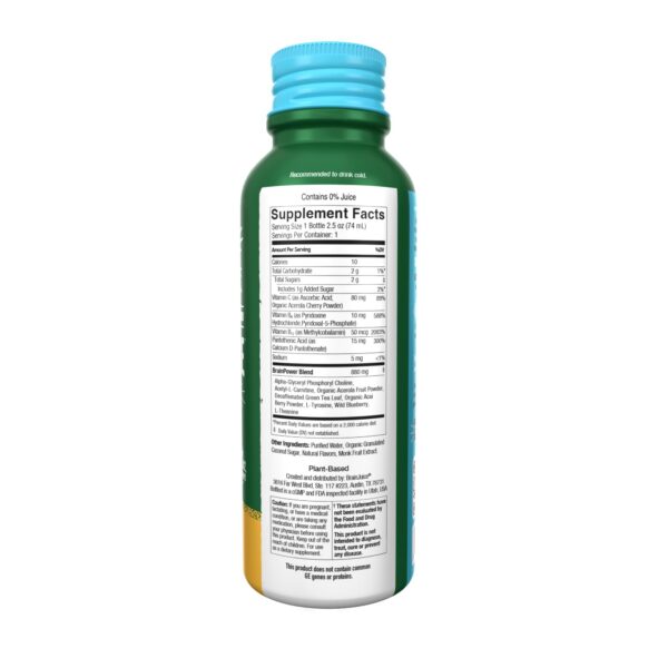 BrainJuice shots sin cafeína para memoria y concentración