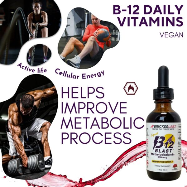 Frasco con sabor frambuesa Bricker Labs B12 Blast