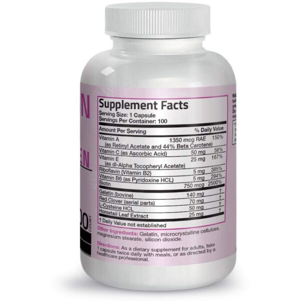 Version 1.0.0 Frasco y etiqueta de Biotin Bronson Hair Skin Nails