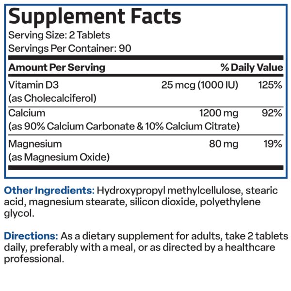 Version 1.0.0 Bronson calcio vitamina d3 tabla nutricional
