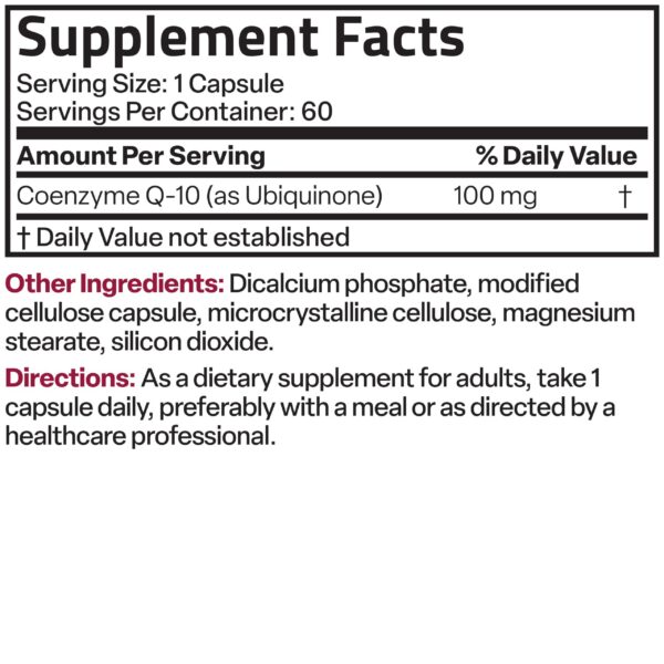 Detalle de etiqueta de Bronson CoQ10