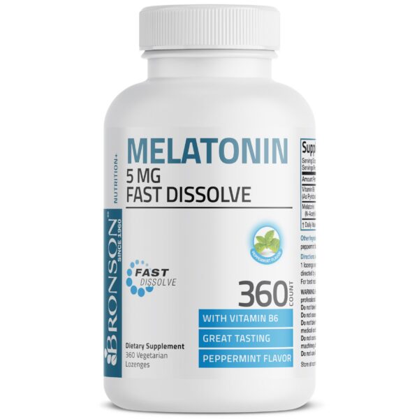 Perspectiva superior paquete Bronson Melatonina 5mg menta