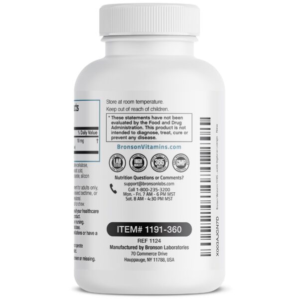 Bronson Melatonina tabletas masticables vegetales detalles del producto