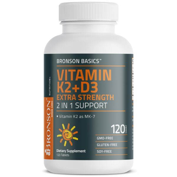 Bronson Vitamina K2 MK-7 etiqueta de botella