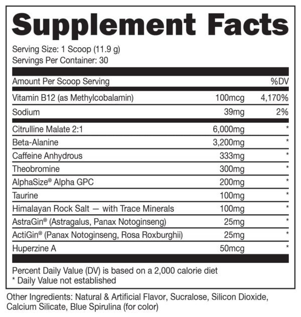 Version 1.0.0 Tabla de Información Nutricional Bucked Up Woke