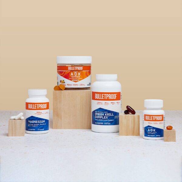 Etiqueta y frasco Bulletproof juntos