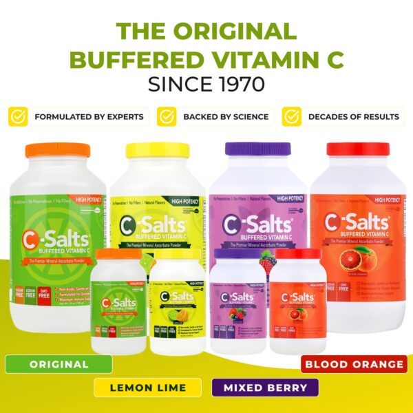 Version 1.0.0 Calidad C-Salts polvo vitamina C tamponada testada en EEUU