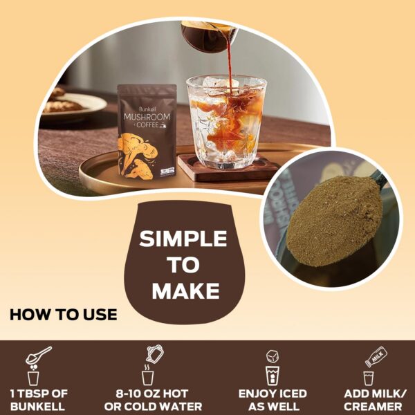 Café instantáneo Bunkell mezcla hongos para energía