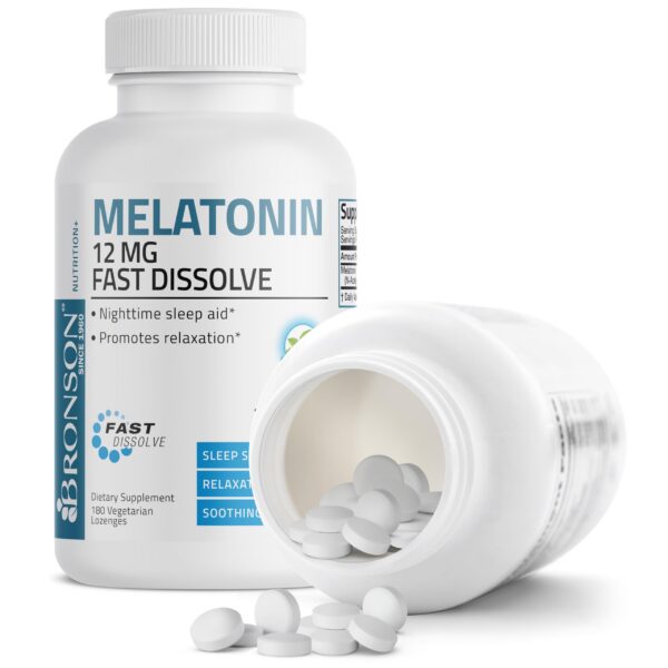 Caja con 180 pastillas de melatonina Bronson sabor menta vegetariana