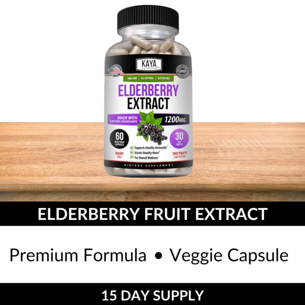 Caja de 60 cápsulas Kaya Naturals Saúco y vitamina C