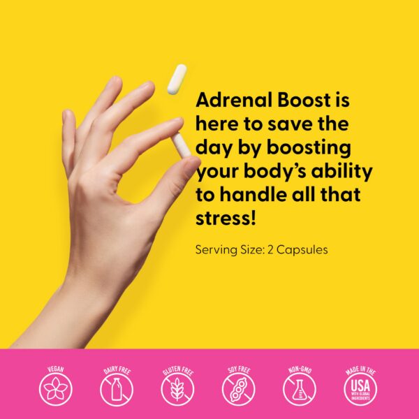 Caja de Adrenal Boost 120 cápsulas para estrés y ansiedad