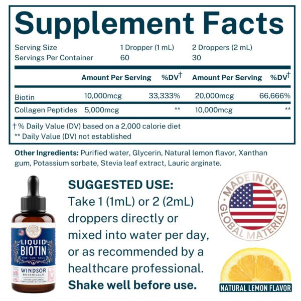 Version 1.0.0 Caja biotina líquida y colágeno Windsor Botanicals