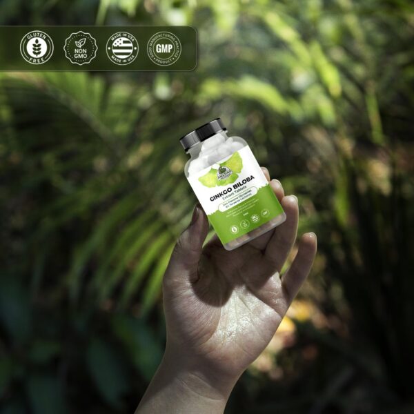 Caja y botella Amazing Botanicals Ginkgo Biloba Extracto Certificado