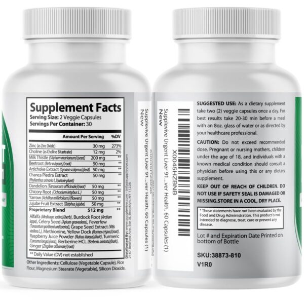 Caja suplemento limpieza hígado Supplevive Urgent Liver