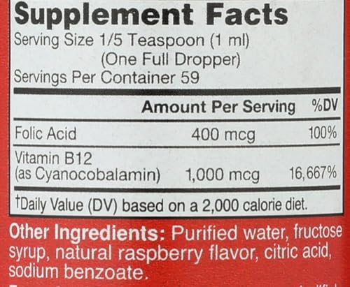 Caja de Bricker Labs B-12 Blast líquido sabor frambuesa