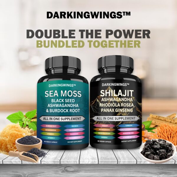 Caja del combo Darkingwings con Shilajit y Musgo Marino