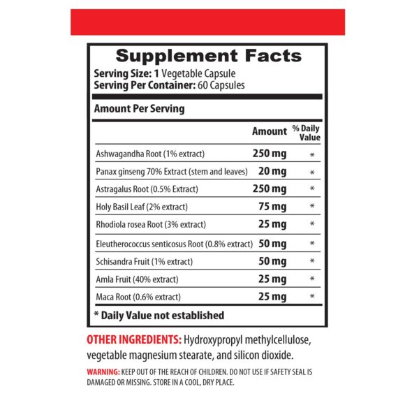 Caja de complejo adaptógeno hormonal 60 cápsulas