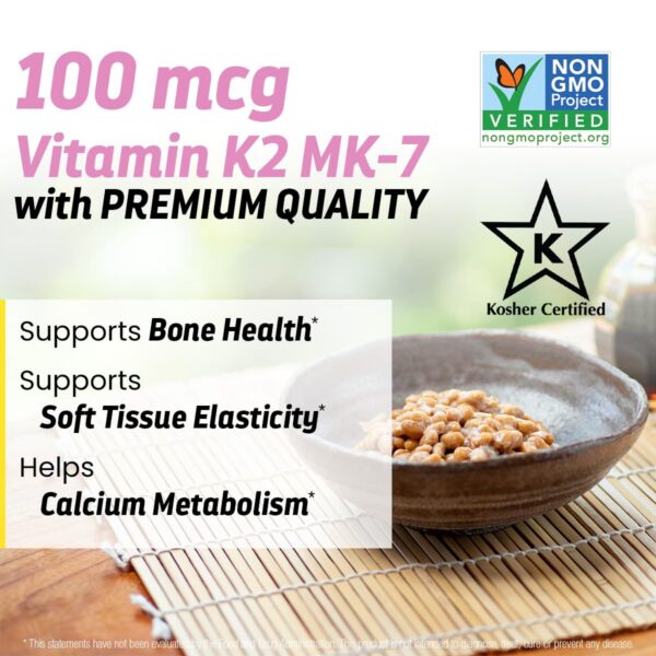 Caja exterior suplemento vitamina k2 d3 Dr’s Hope 120 cápsulas