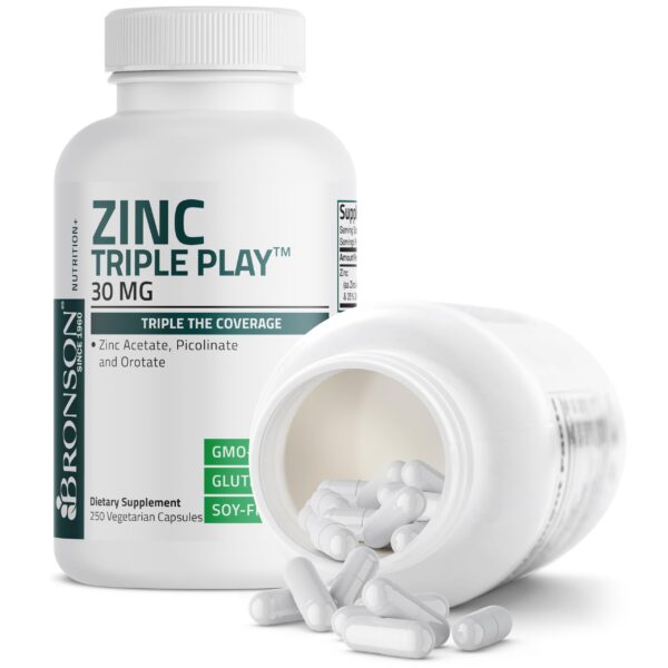 Caja y frasco de Zinc Triple Play