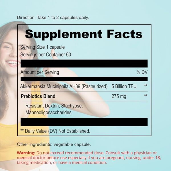 Caja y frasco probióticos y prebióticos UpNourish 60 cápsulas